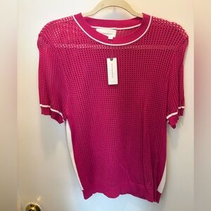 Anthropologie Mesh Sweater Tee NWT